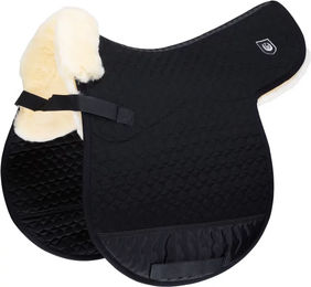 Werner Christ Horse Champ VS Satteldecke für Pferde in Dressurform aus Lammfell in Schwarz Größe Warmblut – Bild 1 von 2