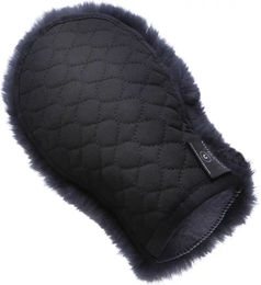 Werner Christ Horse Lammfell Putzhandschuh zur Pferdefellpflege in Schwarz-Grau – Bild 1 von 7