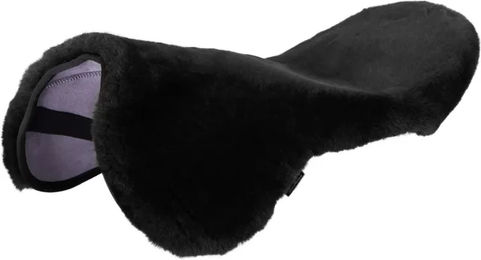 Werner Christ Horse Sattelsitzbezug Englisch aus schwarzem Lammfell für Warmblut Pferde – Bild 1 von 5