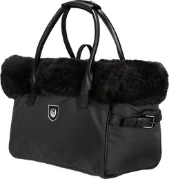 Produktbild von Werner Christ Hundetragetasche Bailey Transportbox mit Lammfell wasserabweisend Schwarz Größe L