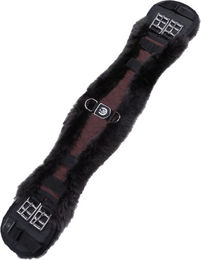 Werner Christ Lammfell-Kurzgurt Konturgurt anatomischer Dressursattelgurt aus echtem Lammfell Braun 65 cm – Bild 1 von 10
