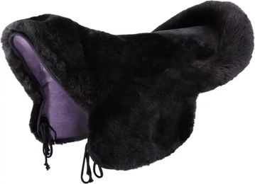 Werner Christ Lammfell Sattelbezug Laramie für Westernsättel mit Hornloch Braun Gr XL – Bild 1 von 4