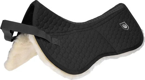Werner Christ Lammfell Sattelkissen Ultra für Warmblut in Schwarz und Natur – Bild 1 von 3