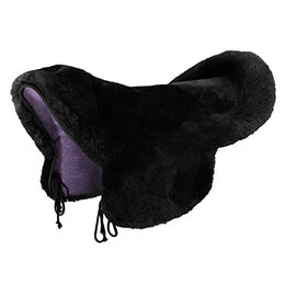 Werner Christ Laramie Sattelsitzbezug für Westernsättel aus echtem Lammfell Schwarz Größe XL – Bild 1 von 3