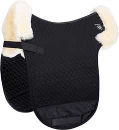 Werner Christ Satteldecke Champ mit echtem Lammfell im Sitzbereich und Rand Schwarz Größe Warmblut – Bild 1 von 7