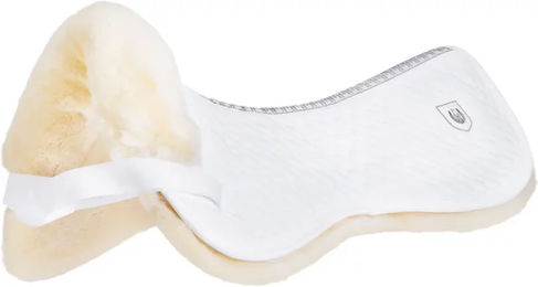 Werner Christ Sattelpad aus echtem Lammfell für Warmblut Pferde in Weiß/Natur – Bild 1 von 8