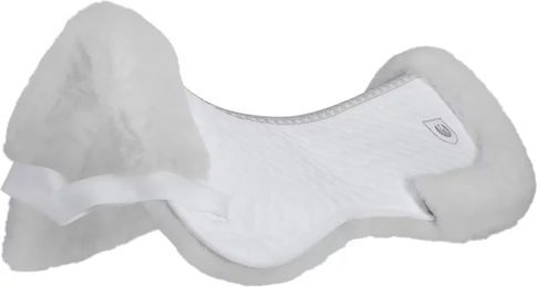 Werner Christ Sattelpad aus echtem Lammfell mit Rand für Warmblut in Weiß – Bild 1 von 3