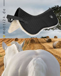 Produktbild von Werner Christ Sattelpad Ultra Doppeltasche aus Lammfell in Schwarz für Warmblut Pferde