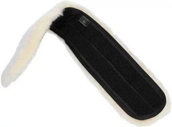 Werner Christ Western Lammfell Gurtbezug zum Aufkletten für Western-Sattelgurte in Schwarz-Natur 65 cm – Bild 1 von 6