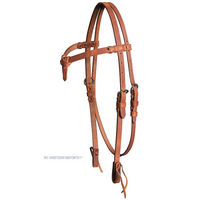 Produktbild von Western Imports Ecoline Kopfstück geknotet aus Leder in Braun HS-272