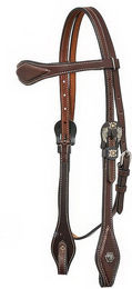 Produktbild von Western Imports Kopfstück Flower Buckle Dark Oiled aus Leder in Braun