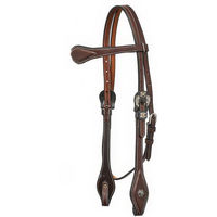 Produktbild von Western Imports Kopfstück Flower Buckle Dark Oiled aus Leder in Braun