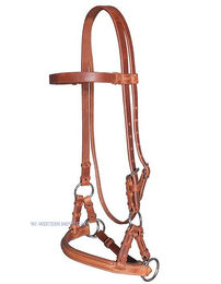 Produktbild von Western Imports SPFN Sidepull Leder Trense mit gepolstertem Nasenteil in Braun