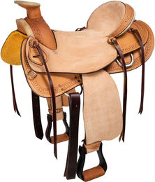 Produktbild von Westernsattel für Pferde Denver Wade Waffle aus Leder in Braun