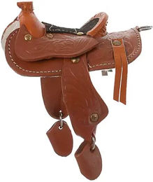 Produktbild von Westernsattel für Pferde von Hispano Hipica aus Leder in Braun und Orange