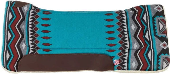 Produktbild von Westernteppich aus Wolle für Pferde von Pool's in Blau und Türkis