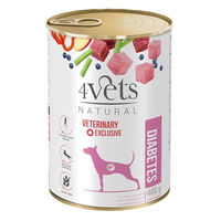 Produktbild von WESTHO 4Vets Diabetes Premium Nassfutter für Hunde mit Lachs und Bierhefe, getreidefrei, 6 x 400 g