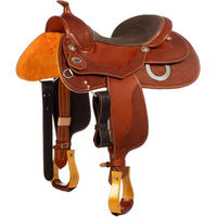 Produktbild von Westwood Classic Reining Reitsattel aus Leder in Braun und Orange mit Big Butterfly