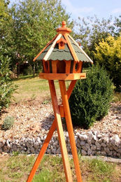 Produktbild von Wetterfestes Vogelhaus aus Holz mit Futterautomat als Holzdeko für Vögel