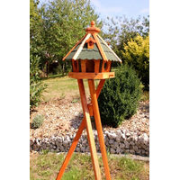 Produktbild von Wetterfestes Vogelhaus aus Holz mit Futterautomat als Holzdeko für Vögel