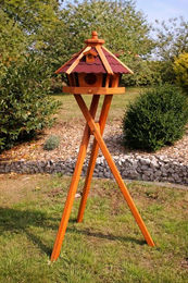 Produktbild von Wetterfestes Vogelhaus aus Holz mit Futterautomat als Holzdeko für Vögel