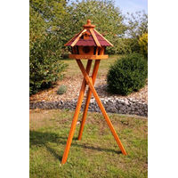 Produktbild von Wetterfestes Vogelhaus aus Holz mit Futterautomat als Holzdeko für Vögel