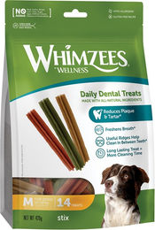 Produktbild von Whimzees by Wellness Zahnpflege-Stix für Hunde ohne tierisches Protein Größe M Sparpaket 2 Stück