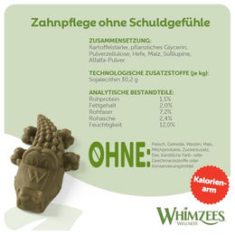 Whimzees Krokodil Zahnpflege-Snack für Hunde Größe L Glutenfrei 360 g - 6 x 60 g – Bild 1 von 8