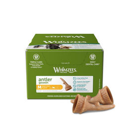 Whimzees Naturkauartikel Antler Geweih M für Junior Hunde glutenfrei und ohne Zusatzstoffe 66 Stück – Bild 1 von 2