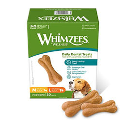 WHIMZEES Reisknochen Junior Kausnack für mittelgroße Hunde ohne tierisches Protein - 20 x 360 g – Bild 1 von 13