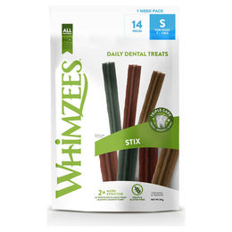 Whimzees Stix S Wochentasche Zahnpflege-Snack für kleine Hunde ohne tierisches Protein 14er Pack - 1 Stk. – Bild 1 von 3