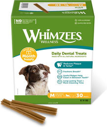 WHIMZEES Stix Zahnpflege-Snack für mittelgroße Hunde, Größe M, 900 g, ohne tierisches Protein - 30 x 30 Stk. – Bild 1 von 13