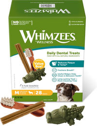 Whimzees Variety Value Box Zahnpflege-Snack für Hunde Größe M 28 Stück glutenfrei ohne tierisches Protein – Bild 1 von 10