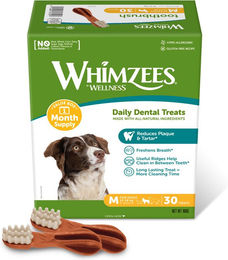 Produktbild von Whimzees Zahnpflege-Snack für Hunde Getreidefrei Sensitive Größe M 2er Pack
