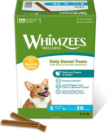 Produktbild von Whimzees Zahnpflege-Snack für Hunde Größe S Getreidefrei und ohne tierisches Protein 2er Pack