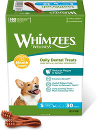 Produktbild von Whimzees Zahnpflege-Snack Toothbrush Box Größe S für kleine Hunde getreidefrei und sensitive 450 g 30 Stück - 30 x 450 g