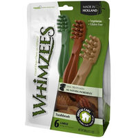Produktbild von Whimzees Zahnpflege-Snack Zahnbürste Größe L für erwachsene Hunde glutenfrei und ohne tierisches Protein 360g - 6 x 60 g