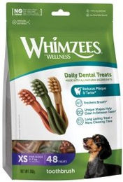 WHIMZEES Zahnpflege-Snack Zahnbürste XS für sehr kleine Hunde Adult Getreidefrei und ohne tierisches Protein 390g - 48 x 360 g – Bild 1 von 13