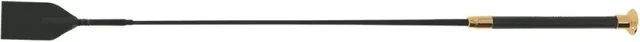 Whip And Go Reitgerte Soft in Schwarz/Gold aus Kunstleder – Bild 1 von 3