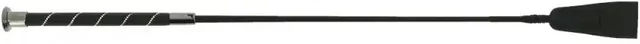 Whip & Go Peitsche aus Leder mit Strassbesatz in Schwarz – Bild 1 von 2