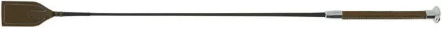 Whip & Go Reitgerte Soft aus Kunstleder in Braun und Silber – Bild 1 von 8