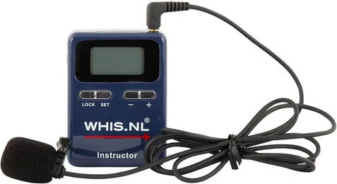Produktbild von Whis Instructor Sender mit Mikrofon in Blau oder Schwarz