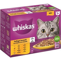 Produktbild von Whiskas 1+ Adult Katzennassfutter Geflügel Auswahl in Gelee 12 x 85 g Multipack - 12 x 85 g