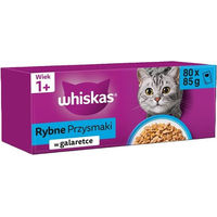 Produktbild von Whiskas Adult Fischsnacks feuchte Vollnahrung für erwachsene Katzen 80x85g