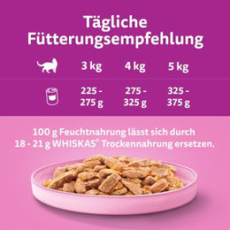 Produktbild von Whiskas Adult Katzen Nassfutter Lachs Stückchen in Gelee 12x400g - 12 x 400 g