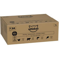 Produktbild von Whiskas Adult Katzen Nassfutter Stückchen in Gelee ohne Farb- und Aromastoffe sowie Konservierungsstoffe 84 g Pouches
