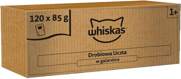 Whiskas Adult Katzenfutter Geflügel Stückchen in Gelee 120x85g – Bild 1 von 6