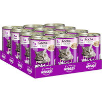 Produktbild von Whiskas Adult Katzenfutter Lachs Stückchen in Gelee 12x400g - 12 x 400 g
