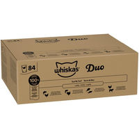 Produktbild von Whiskas Adult Katzenfutter Surf and Turf Duo Stückchen in Gelee 84 x 85 g