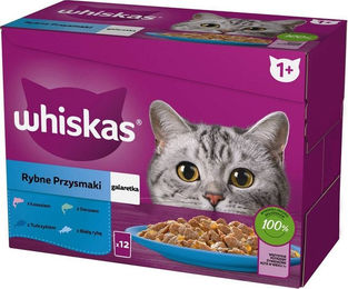 Whiskas Adult Katzennassfutter Fisch Mix mit Lachs, Thunfisch und Kabeljau in Gelee, 12x85g - 12 x 85 g – Bild 1 von 3
